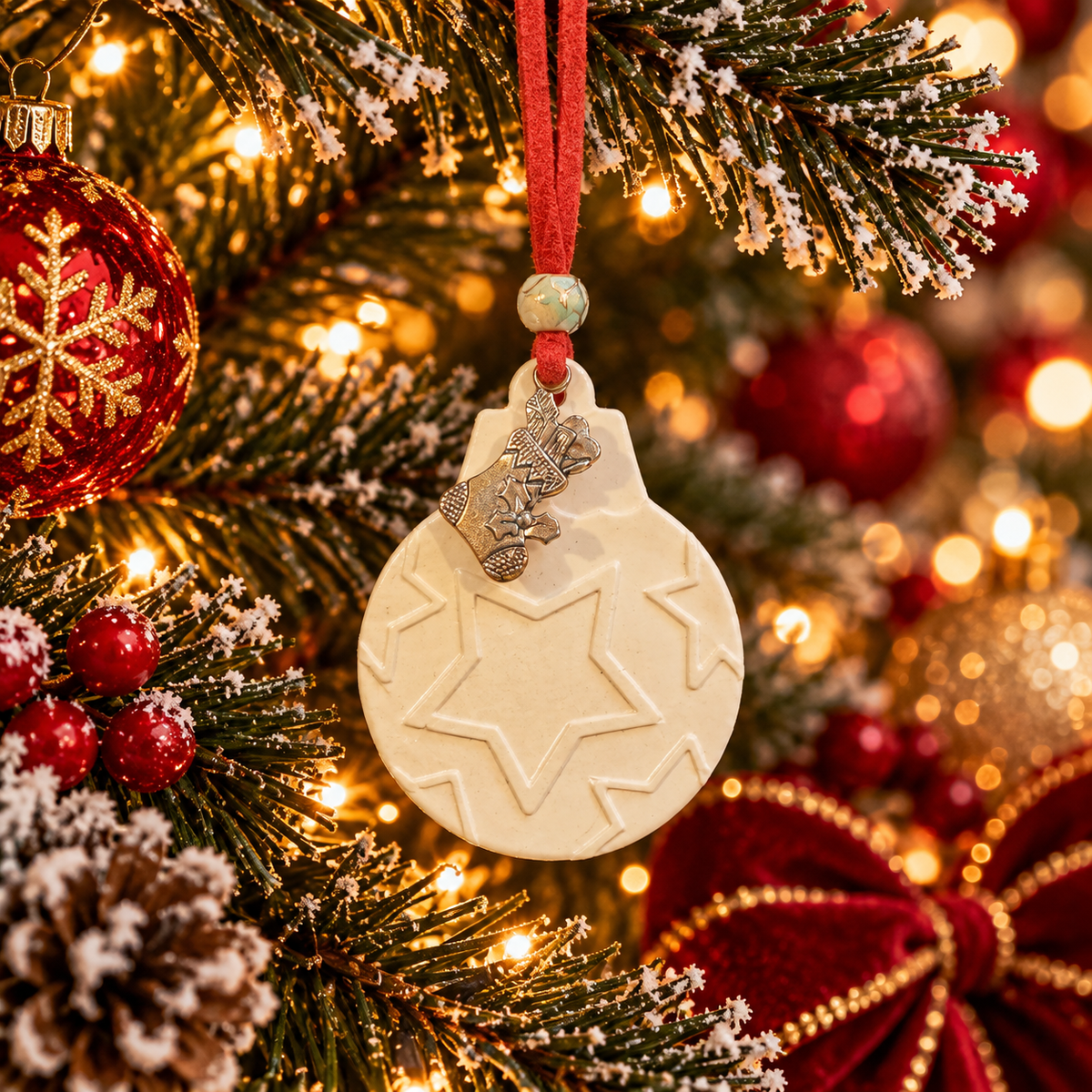 Christmas Hanging Aroma Stone - Star Bauble