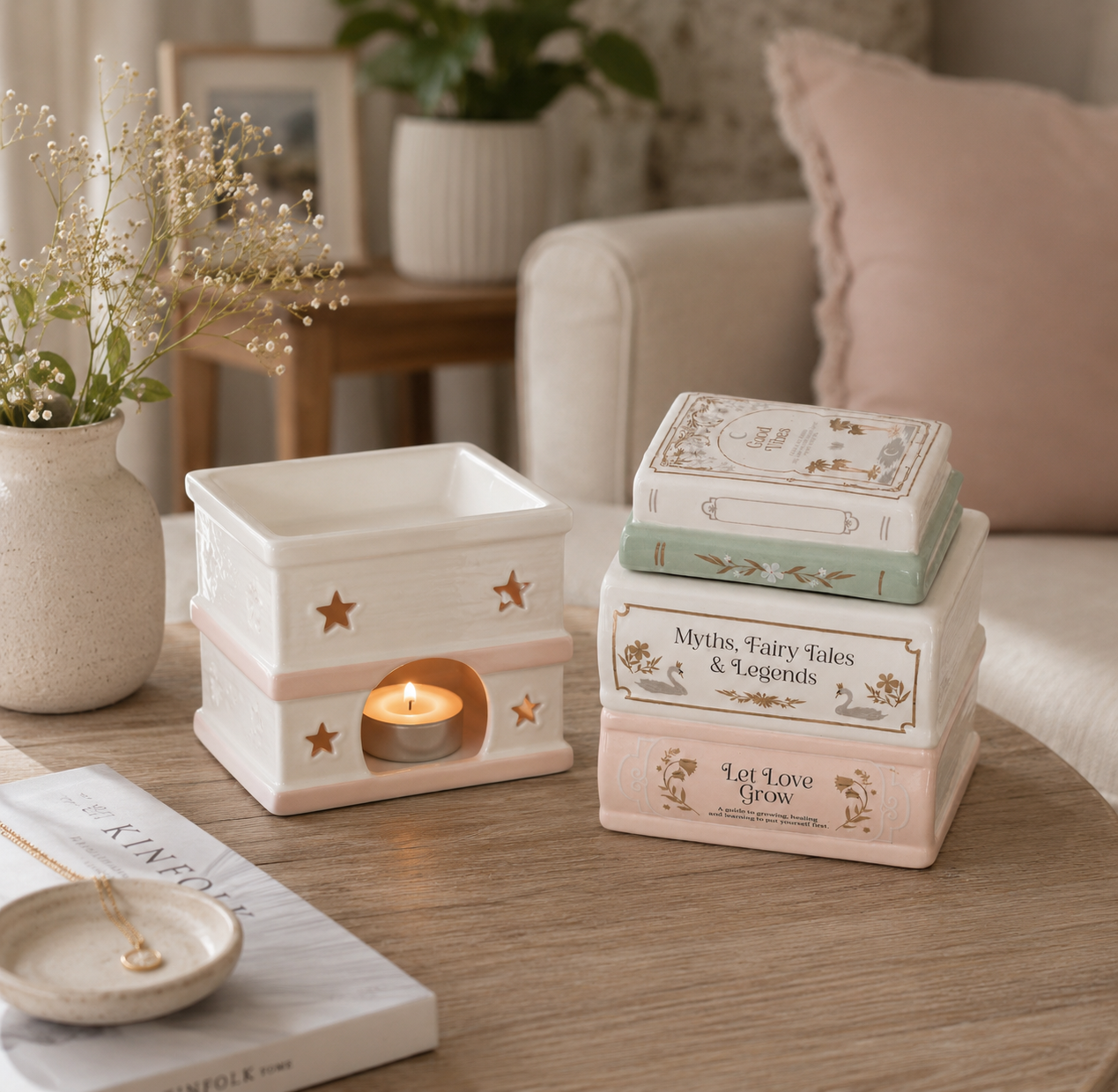 Book Stack Wax Burner