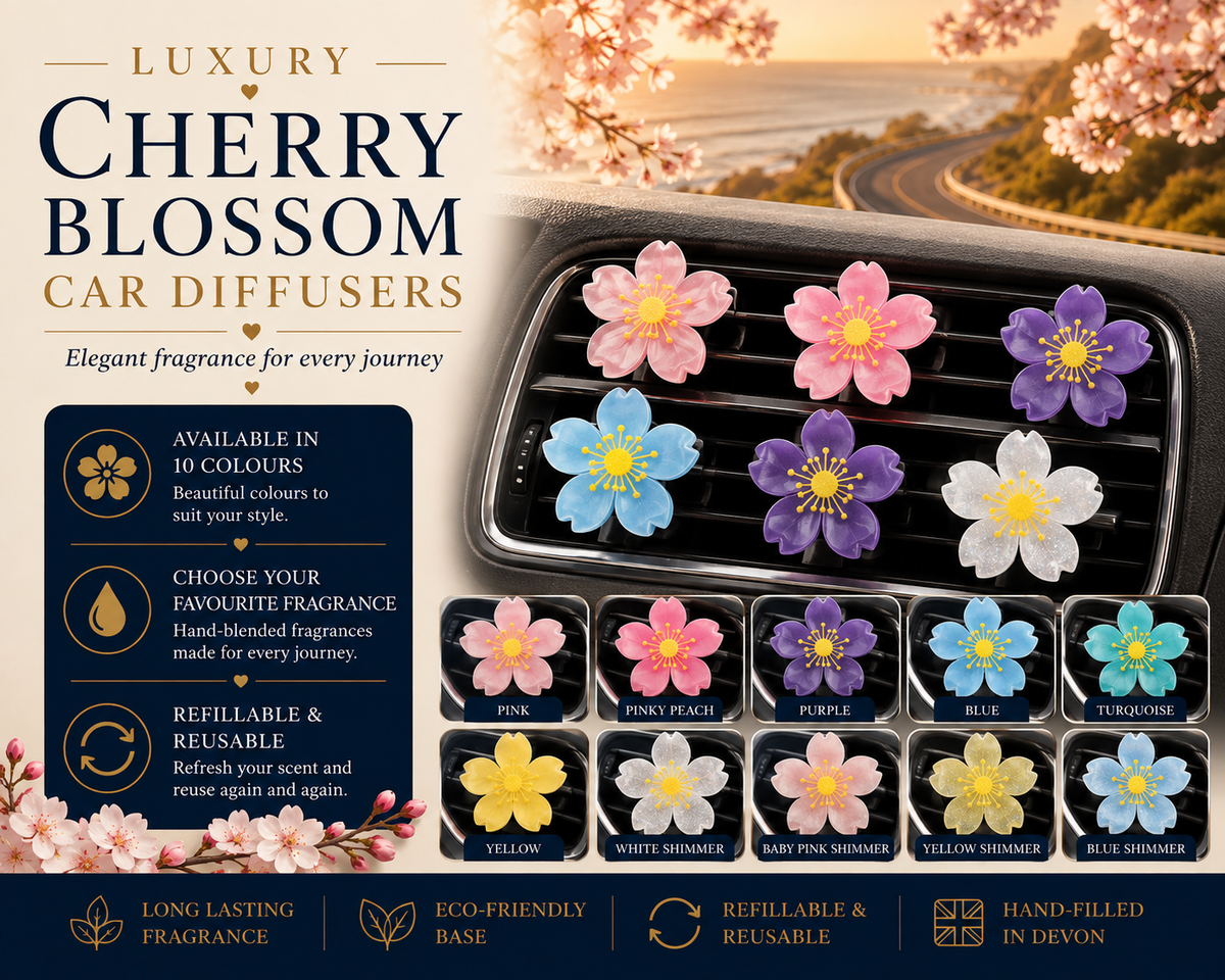 Cherry Blossom Vented Car Diffuser – Refillable Car Air Freshener