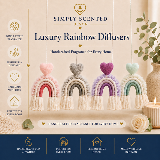 Macramé Rainbow Hanging Home Diffuser with 10ml Oil