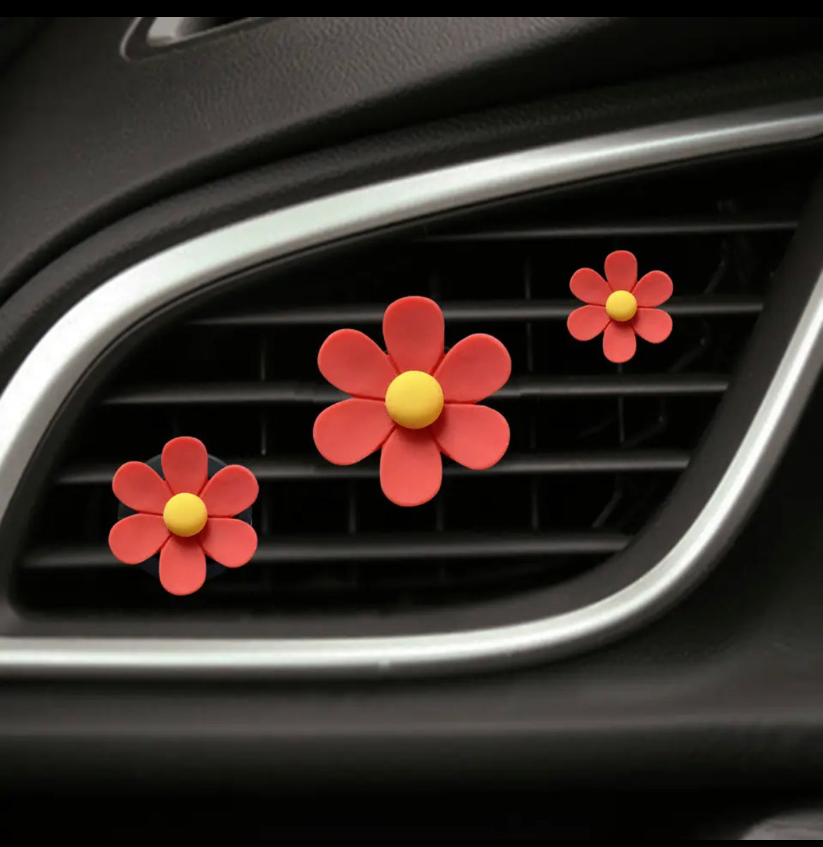 Set of 3 Daisy Car Air Fresheners - Car Diffusers
