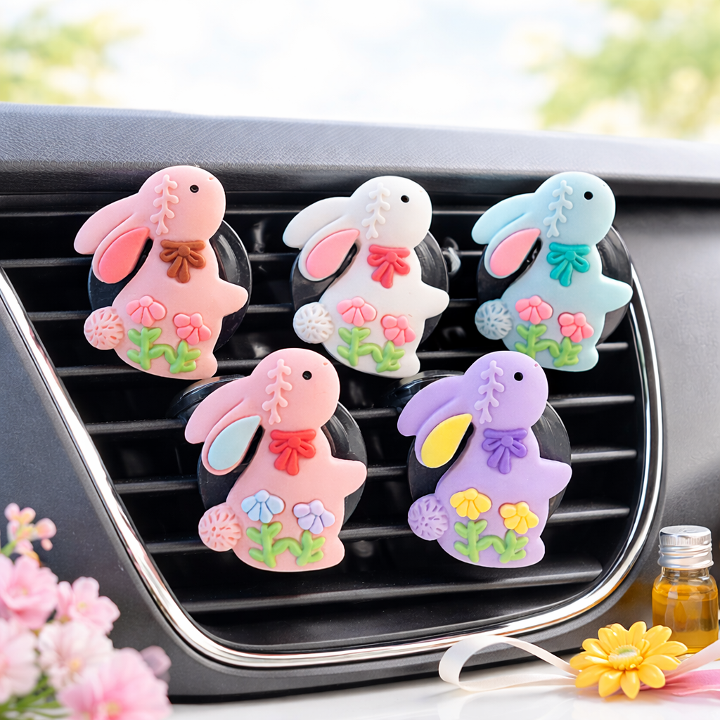 Cute Resin Rabbit Novelty Car Air Freshener - Car Diffuser