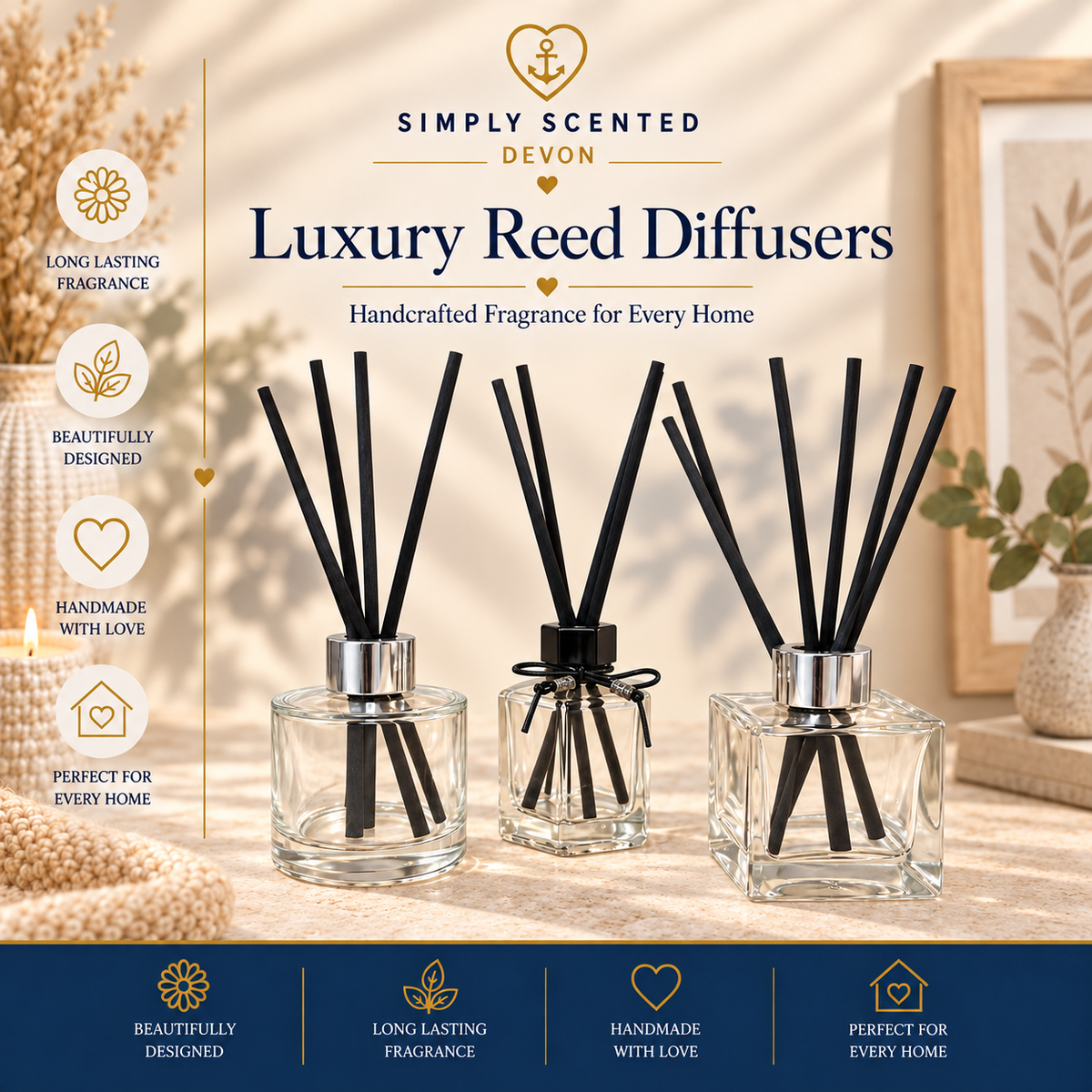 Luxury Clear Glass Reed Diffuser