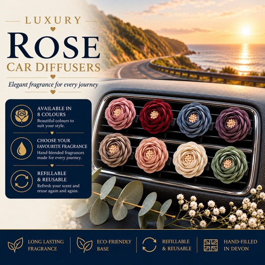 Rose Car Diffuser | Vented Flower Car Air Freshener