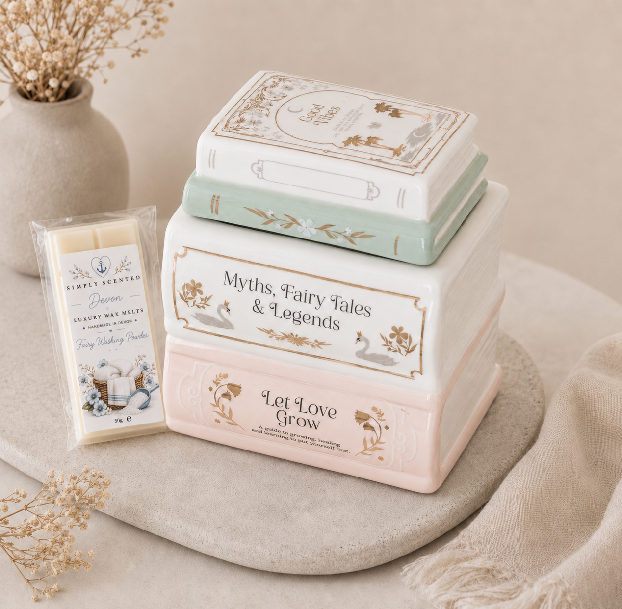 Book Stack Wax Burner
