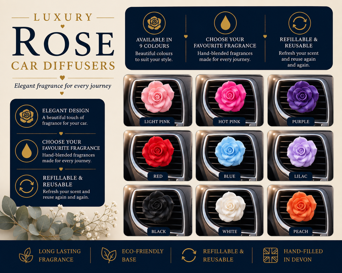 Rose Car Air Freshener - Car Diffuser