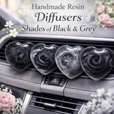 Handmade Shades of Black & Grey Resin Car Air Freshener - Car Diffuser