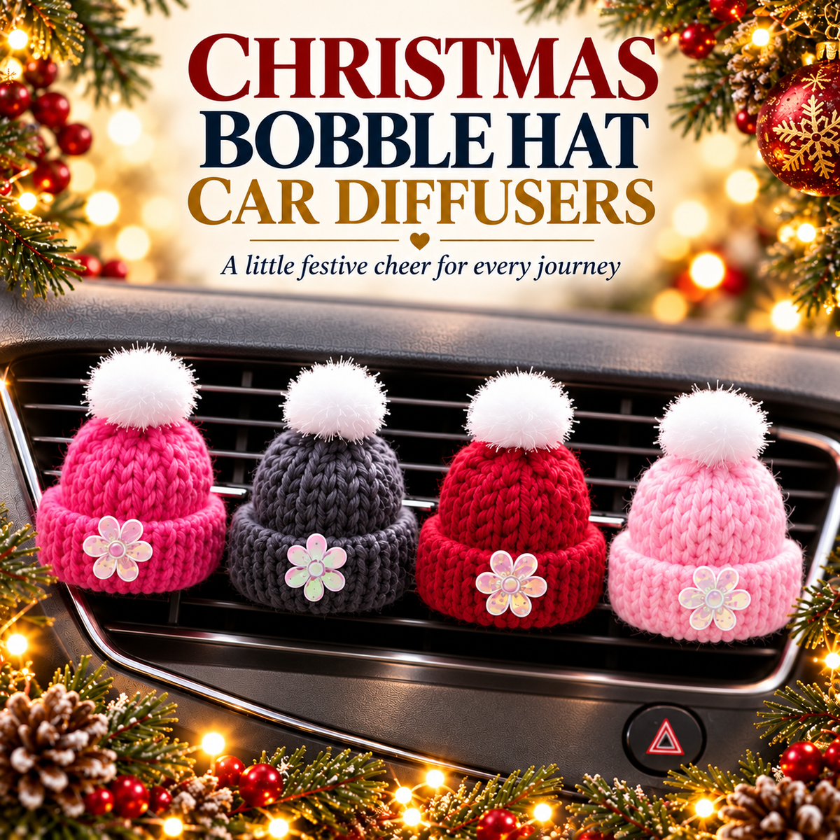 Christmas Bobble Hat Car Diffuser - Christmas Hat Car Fresheners