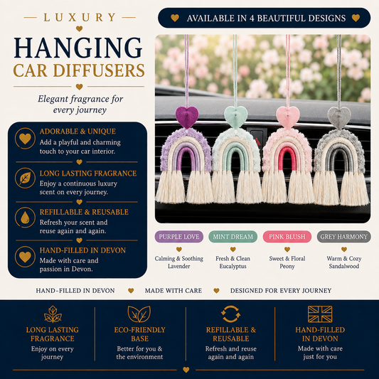 Macramé Rainbow Car Diffuser | Hanging Car Air Freshener