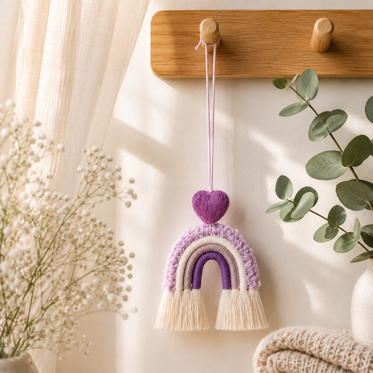 Macramé Rainbow Hanging Home Diffuser with 10ml Oil