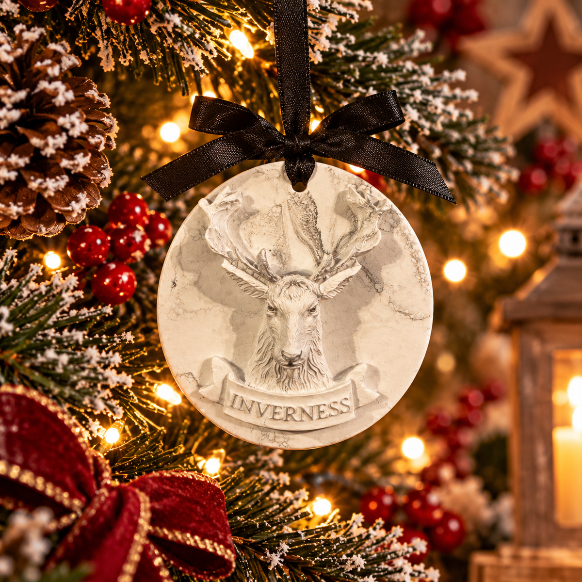 Christmas Hanging Aroma Stone - Stag