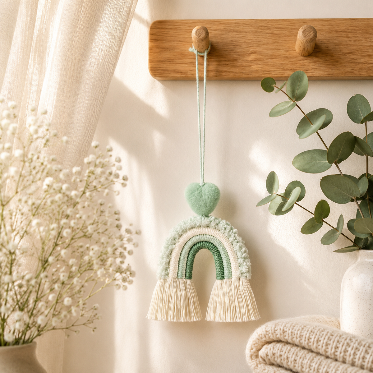 Macramé Rainbow Hanging Home Diffuser with 10ml Oil