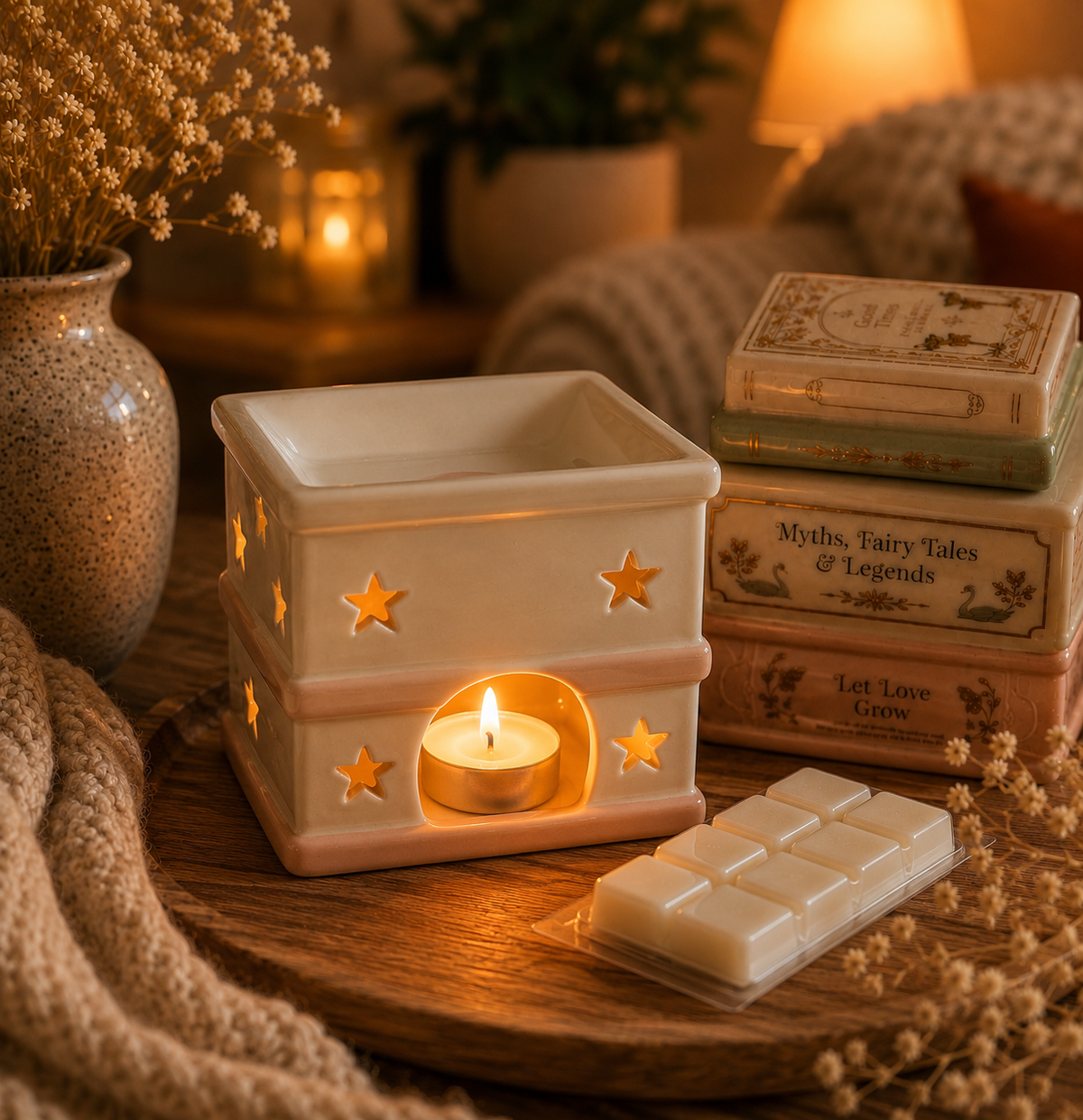 Book Stack Wax Burner