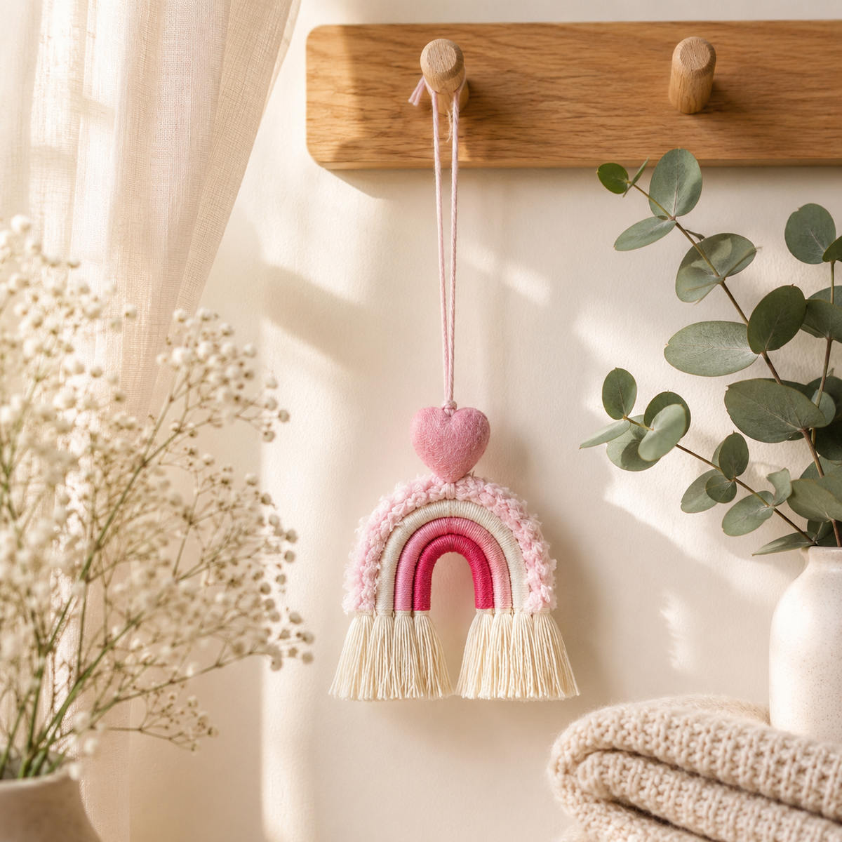 Macramé Rainbow Hanging Home Diffuser with 10ml Oil