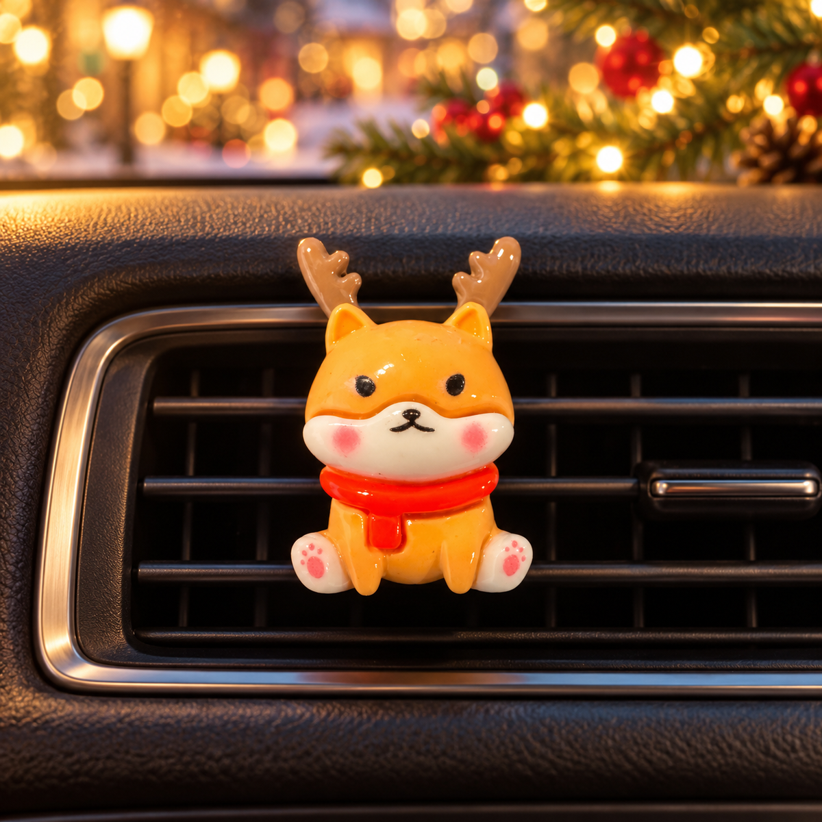 Christmas Car Diffuser - Cat with Christmas Antlers Air Freshener