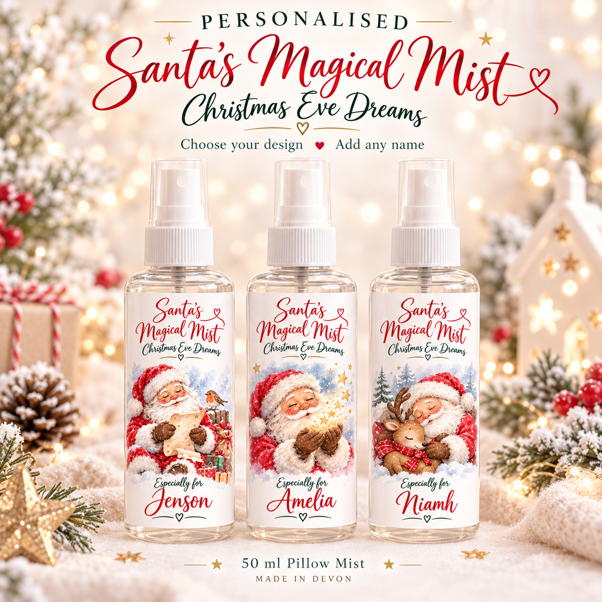 Santa’s Magical Mist — Personalised Christmas Eve Pillow Mist