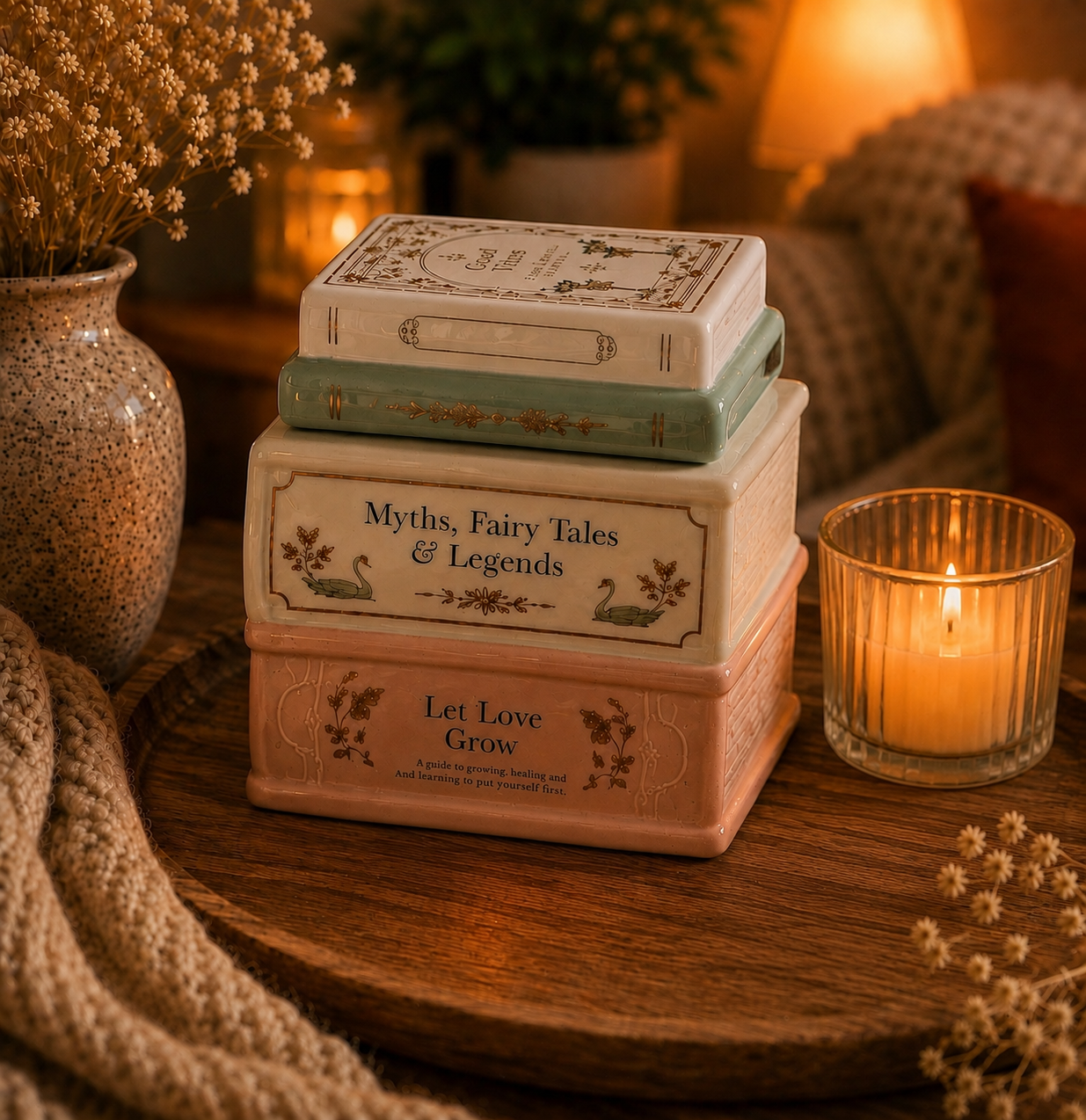 Book Stack Wax Burner