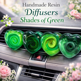 Handmade Shades of Green Resin Car Air Freshener - Car Diffuser
