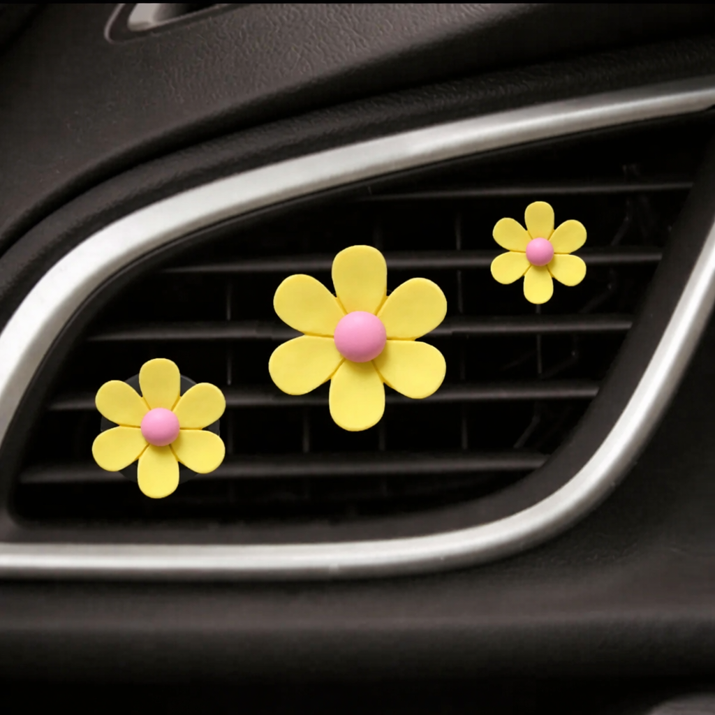 Set of 3 Daisy Car Air Fresheners - Car Diffusers