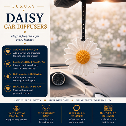 Colourfull Handmade Hanging Aroma Stone Daisy Car Air Fresheners