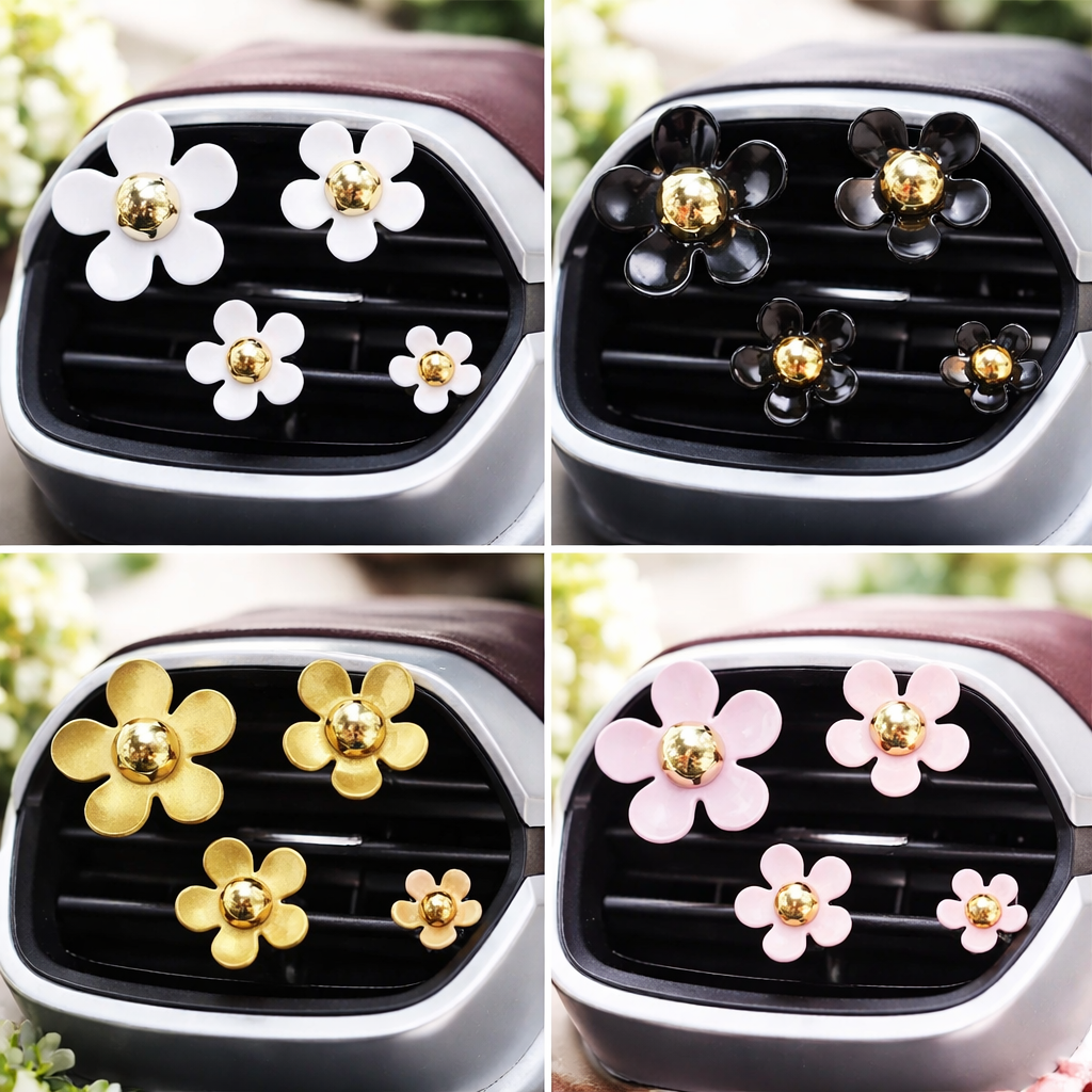 Set of 4 Daisy Car Air Fresheners - Car Diffusers