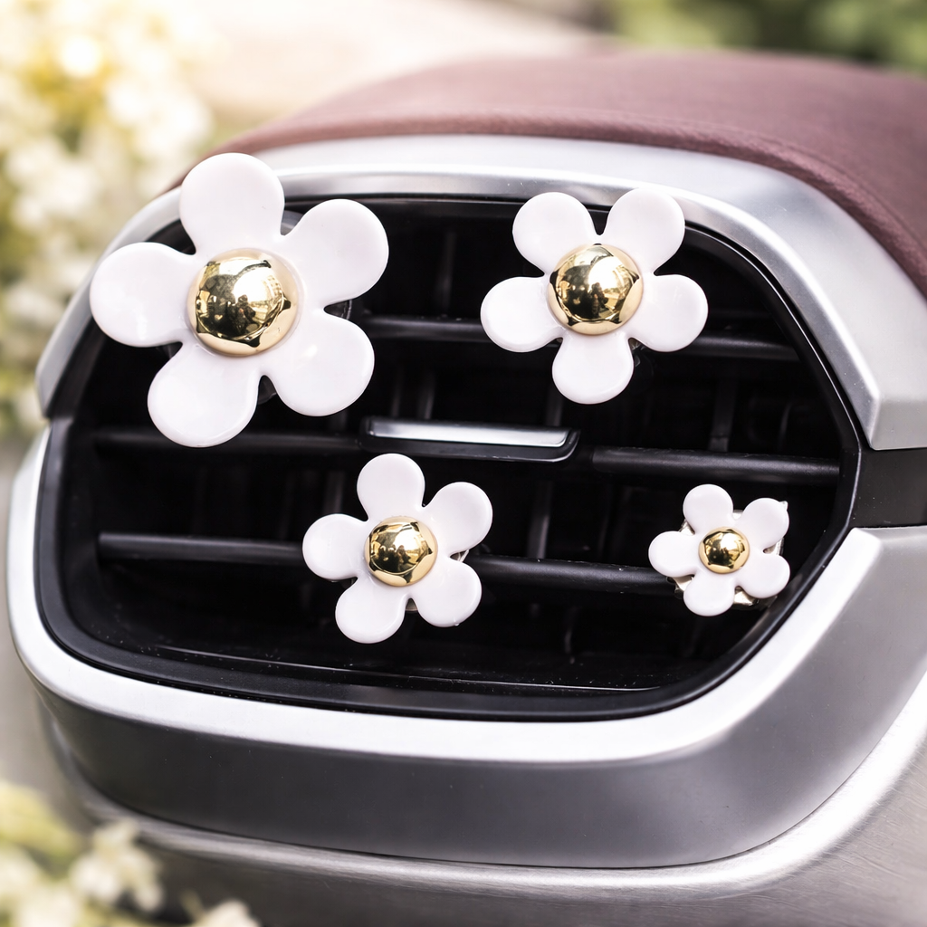 Set of 4 Daisy Car Air Fresheners - Car Diffusers