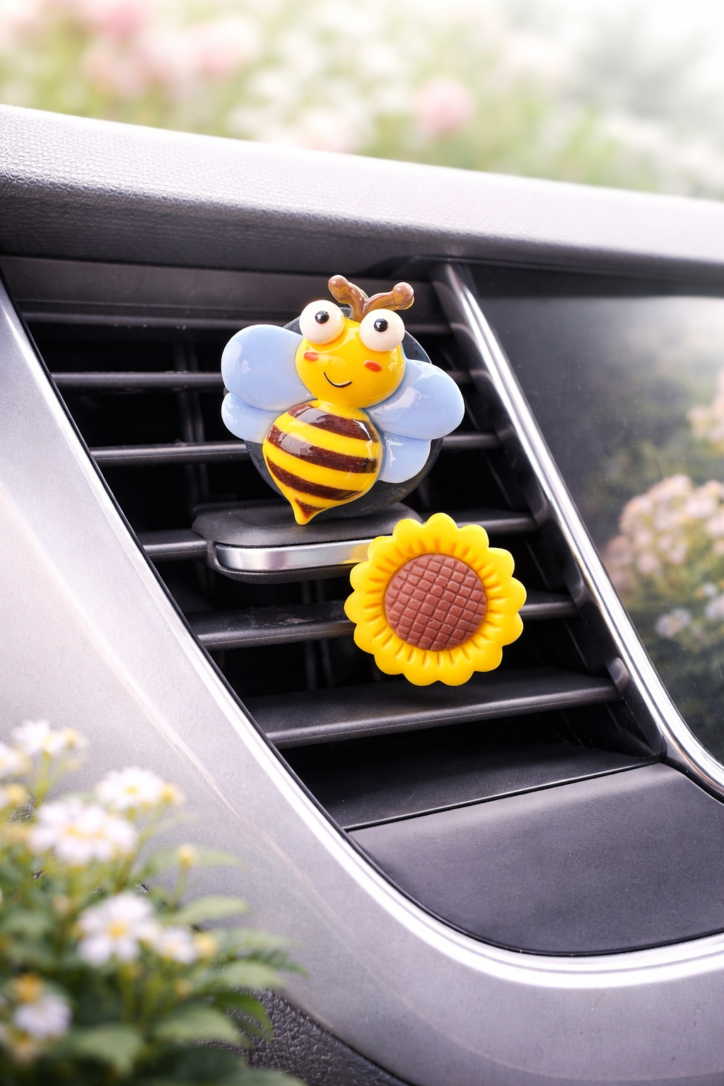 Bee & Flower Set - Novelty Car Air Freshener - Car Diffuser