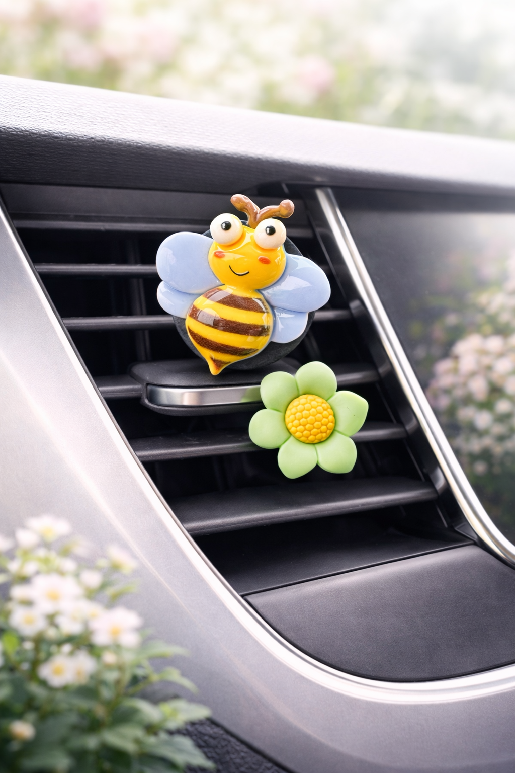 Bee & Flower Set - Novelty Car Air Freshener - Car Diffuser