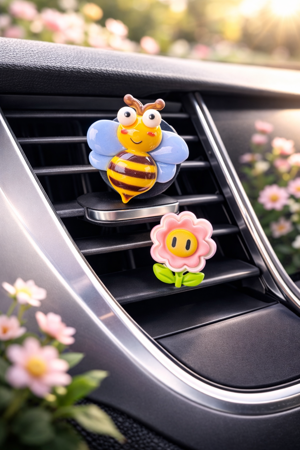 Bee & Flower Set - Novelty Car Air Freshener - Car Diffuser