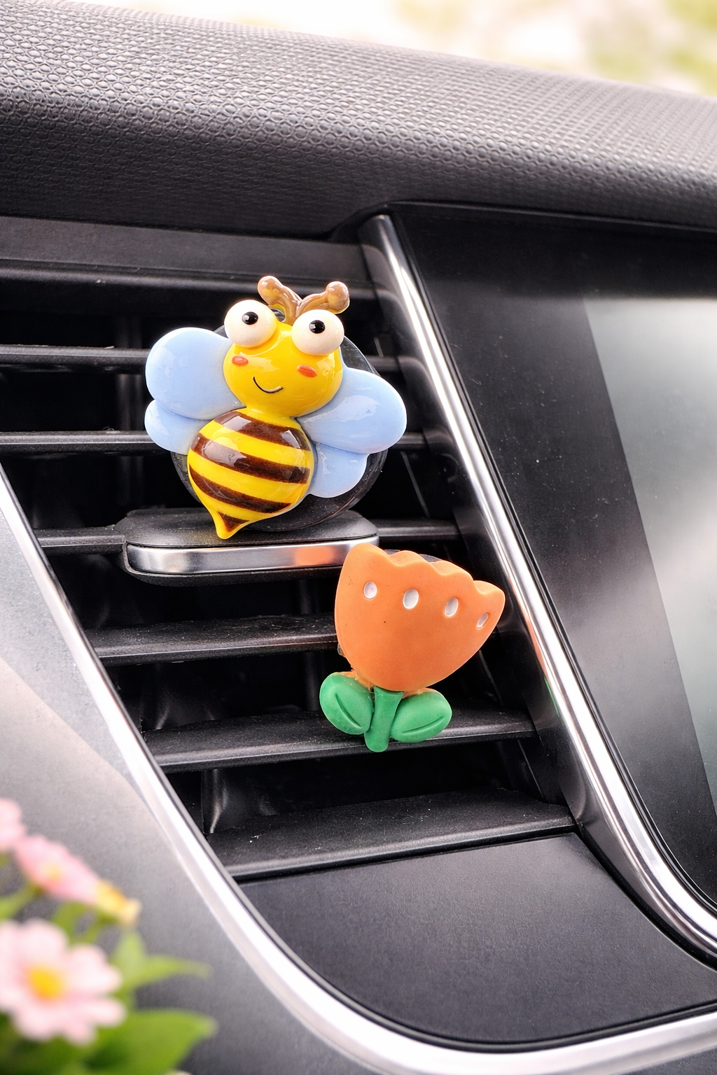 Bee & Flower Set - Novelty Car Air Freshener - Car Diffuser
