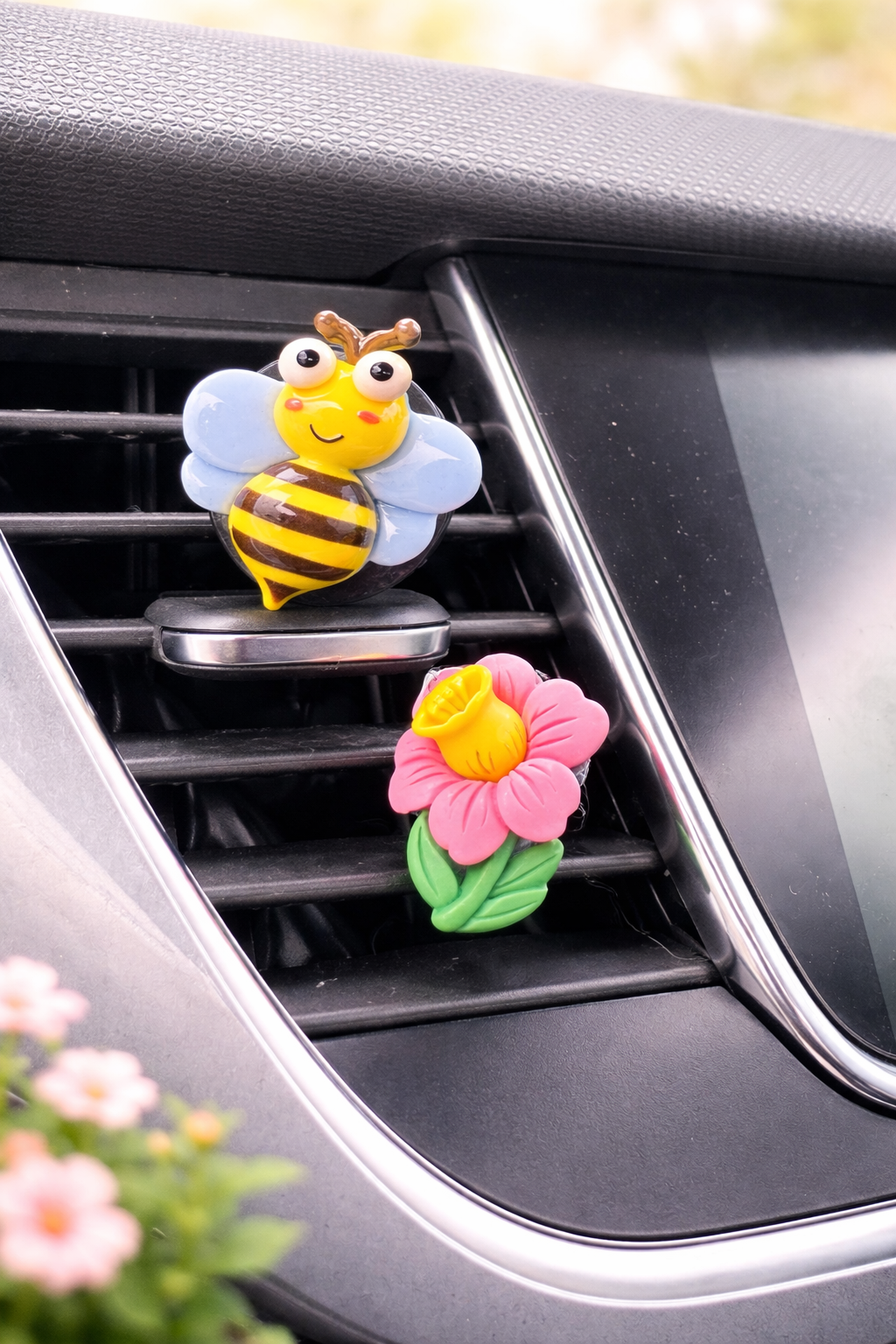Bee & Flower Set - Novelty Car Air Freshener - Car Diffuser