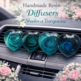 Handmade Shades of Turquoise Resin Car Air Freshener - Car Diffuser