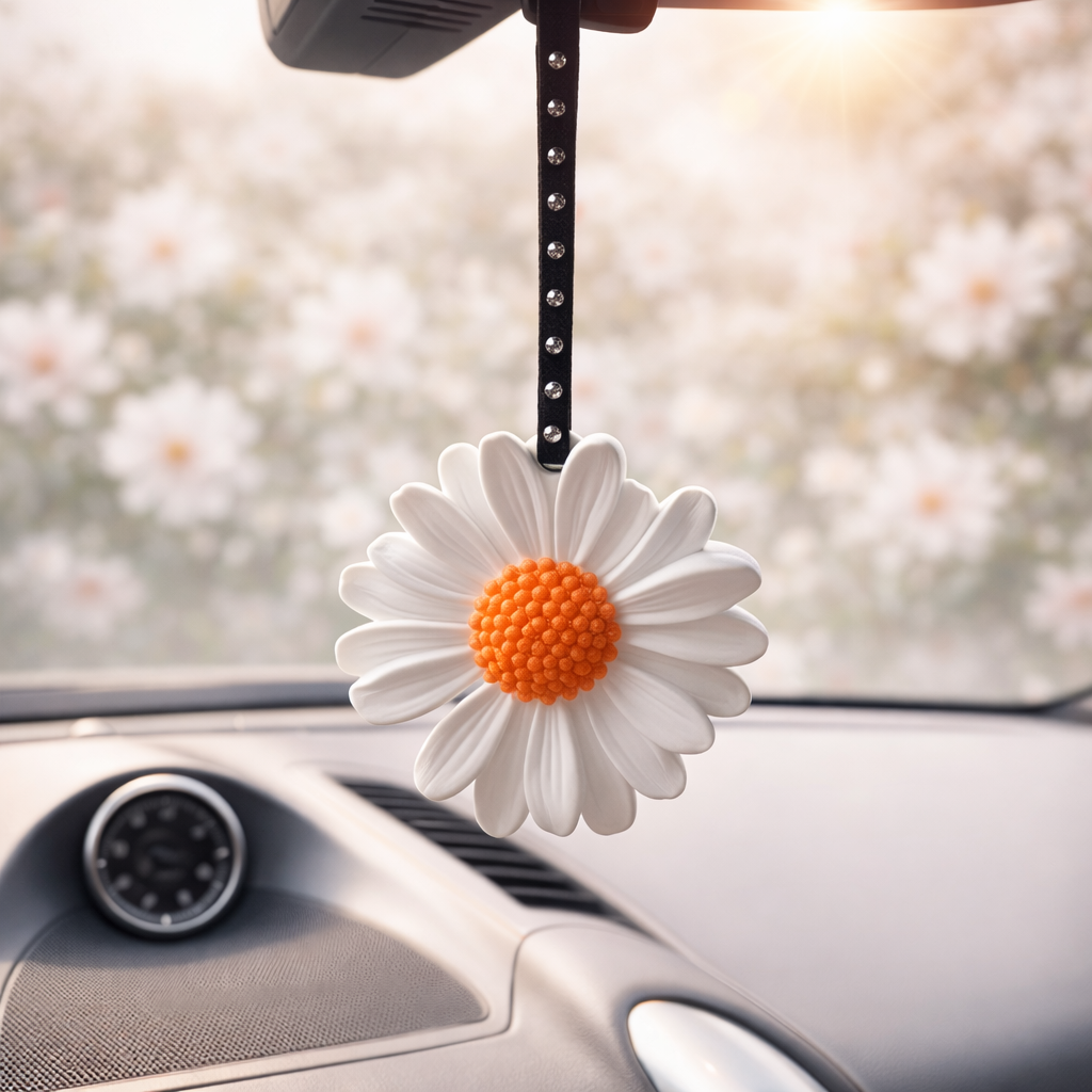 Colourfull Handmade Hanging Aroma Stone Daisy Car Air Fresheners