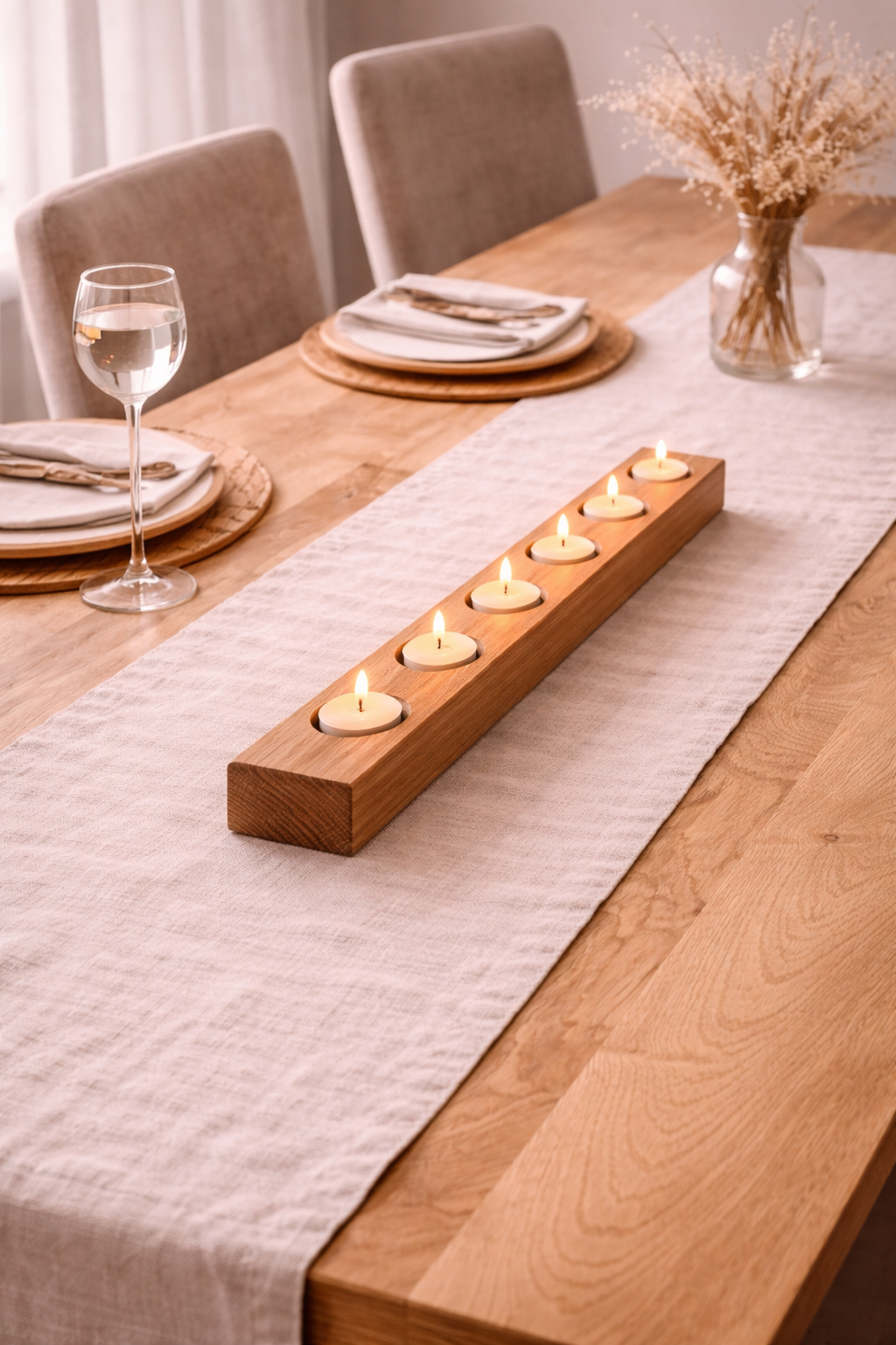 Handmade Oak Tea Light Holders