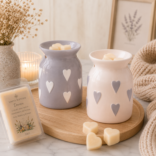 White & Grey Heart Wax Warmer