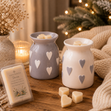 White & Grey Heart Wax Warmer