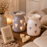White & Grey Heart Wax Warmer
