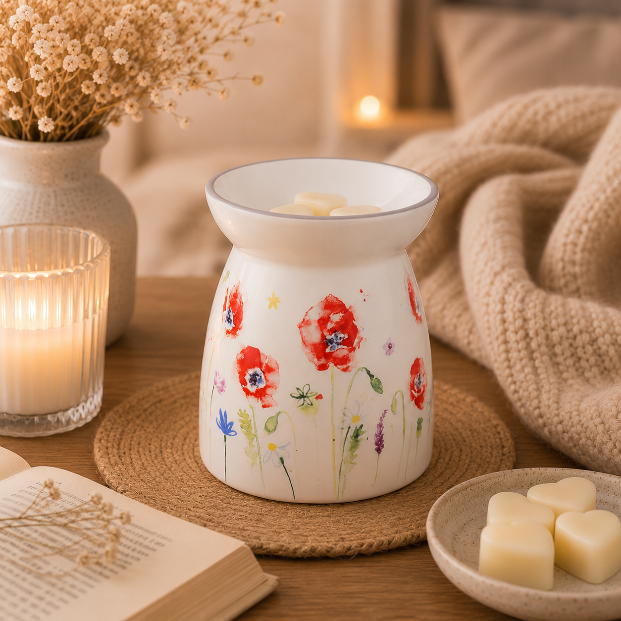 Country Life Poppy Ceramic Wax & Oil Burner