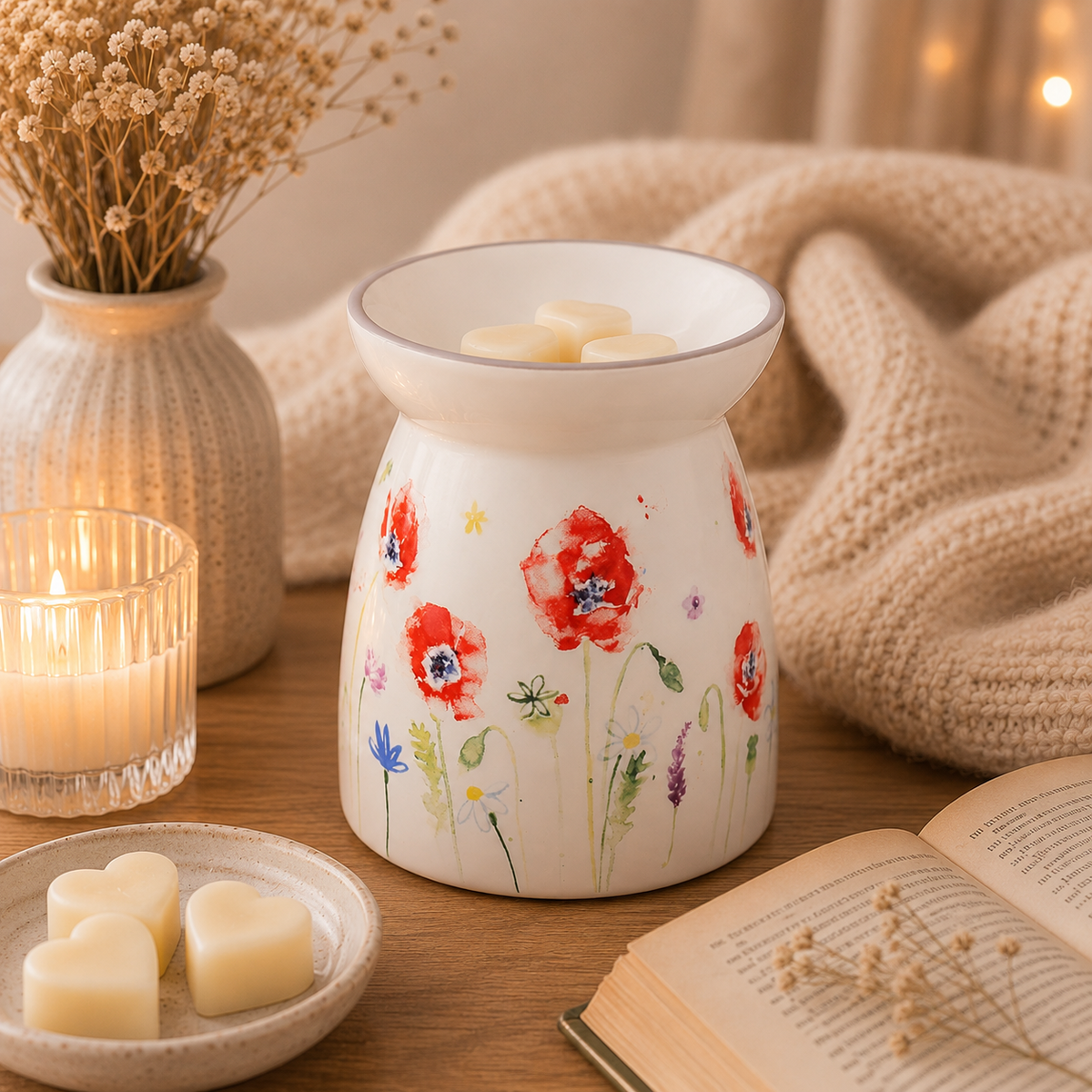 Country Life Poppy Ceramic Wax & Oil Burner