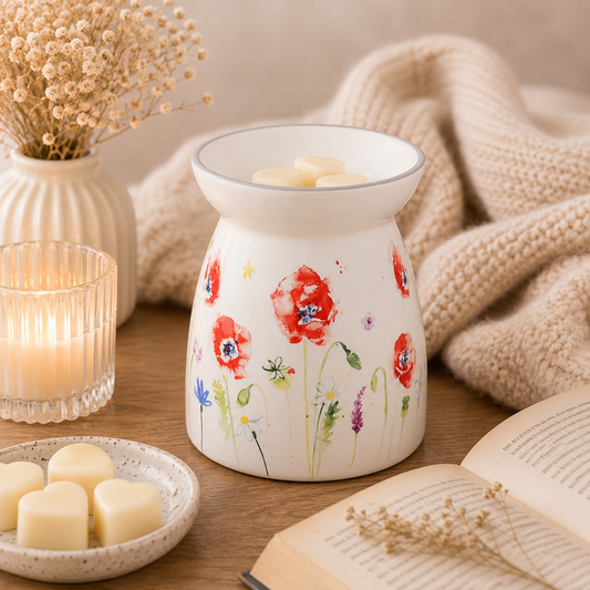 Country Life Poppy Ceramic Wax & Oil Burner