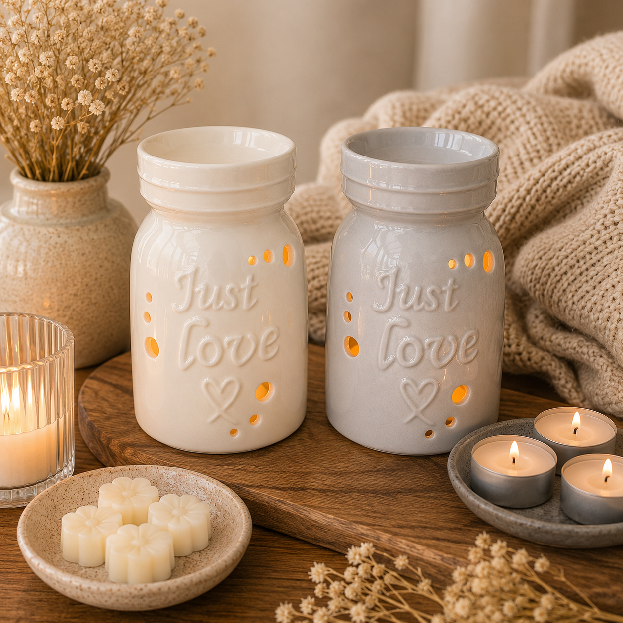 White & Grey monochrome Wax Warmer