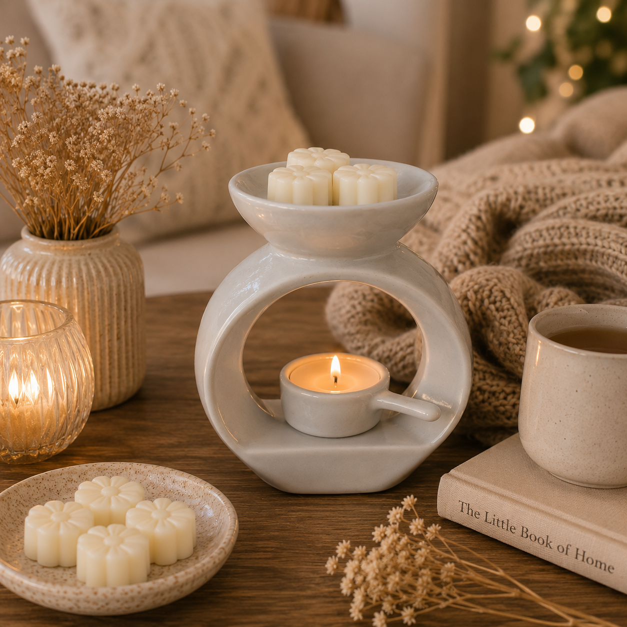 Stylish Wax Melter with Detachable Tea-light Pan