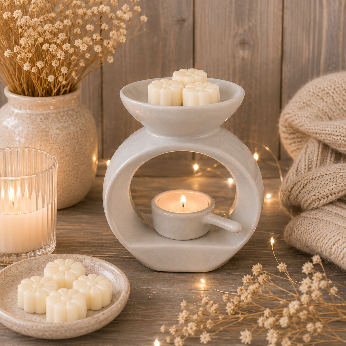 Stylish Wax Melter with Detachable Tea-light Pan