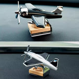 Black Solar Powered Airplane, Areroplane Car Air Freshener - Car Diffuser