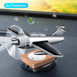 Black Solar Powered Airplane, Areroplane Car Air Freshener - Car Diffuser