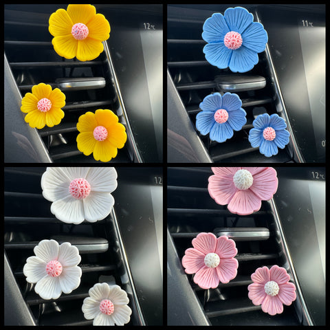 Set of 3 Frilly Daisy Car Air Fresheners - Car Diffusers