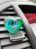 Handmade Shades of Green Resin Car Air Freshener - Car Diffuser