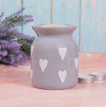 White & Grey Heart Wax Warmer