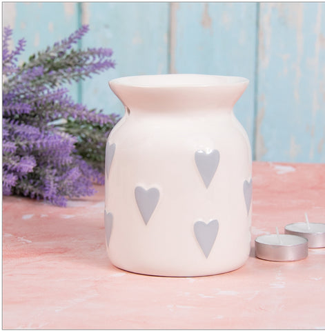 White & Grey Heart Wax Warmer