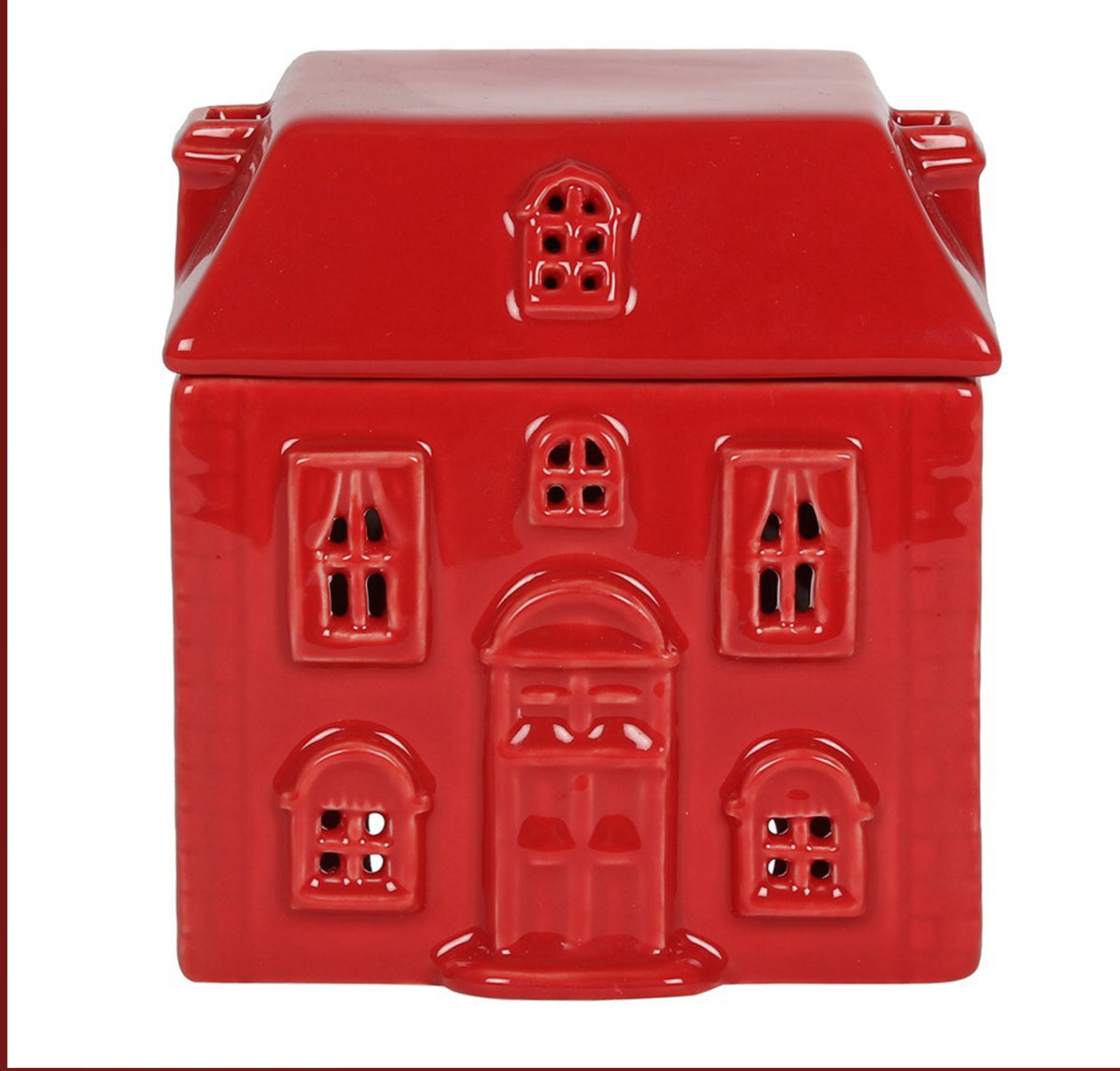 Christmas Red Ceramic House Burner